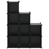 Organizzatore Portaoggetti con 9 Cubi Nero in PP