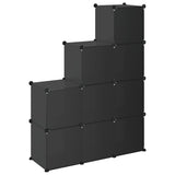 Organizzatore Portaoggetti con 9 Cubi Nero in PP