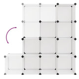 Organizzatore Portaoggetti con 12 Cubi Trasparenti in PP