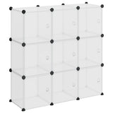 Contenitore a Cubo con 9 Cubi e Ante Trasparente PP