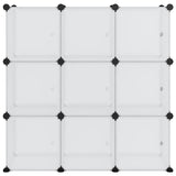 Contenitore a Cubo con 9 Cubi e Ante Trasparente PP