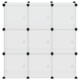Contenitore a Cubo con 9 Cubi e Ante Trasparente PP