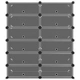 Scarpiera Nera 94,5x36,5x106 cm in PP