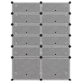 Scarpiera Nera 94x37x125 cm in PP