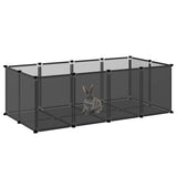 Gabbia per Piccoli Animali Nera 144x74x46,5 cm in PP e Acciaio
