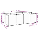 Gabbia per Piccoli Animali Nera 144x74x46,5 cm in PP e Acciaio