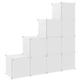 Armadio a Cubi per Bambini con 10 Cubi Bianco PP