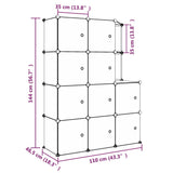 Scaffale Portaoggetti per Bambini con 10 Cubi Neri in PP
