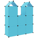 Scaffale Portaoggetti per Bambini con 8 Cubi Blu in PP