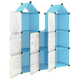 Scaffale Portaoggetti per Bambini con 8 Cubi Blu in PP