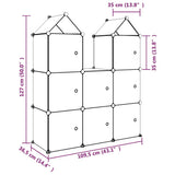 Scaffale Portaoggetti per Bambini con 8 Cubi Blu in PP