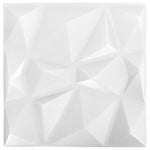 Pannelli Murali 3D 24 pz 50x50 cm Bianchi a Diamante 6 m