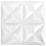 Pannelli Murali 3D 48 pz 50x50 cm Bianchi Origami 12 m