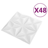 Pannelli Murali 3D 48 pz 50x50 cm Bianchi Origami 12 m