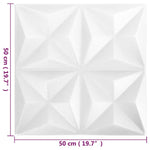 Pannelli Murali 3D 48 pz 50x50 cm Bianchi Origami 12 m