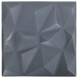 Pannelli Murali 3D 24 pz 50x50 cm Grigi a Diamante 6 m