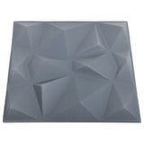 Pannelli Murali 3D 24 pz 50x50 cm Grigi a Diamante 6 m