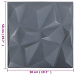 Pannelli Murali 3D 24 pz 50x50 cm Grigi a Diamante 6 m