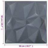 Pannelli Murali 3D 24 pz 50x50 cm Grigi a Diamante 6 m