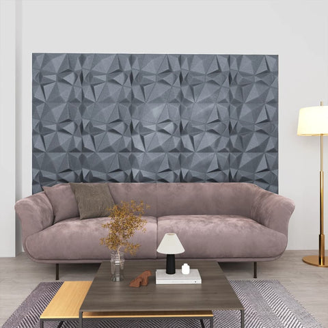 Pannelli Murali 3D 24 pz 50x50 cm Grigi a Diamante 6 m