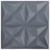 Pannelli Murali 3D 48 pz 50x50 cm Grigi Origami 12 m