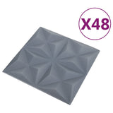 Pannelli Murali 3D 48 pz 50x50 cm Grigi Origami 12 m