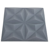 Pannelli Murali 3D 48 pz 50x50 cm Grigi Origami 12 m