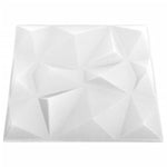 Pannelli Murali 3D 12 pz 50x50 cm Bianchi a Diamante 3 m