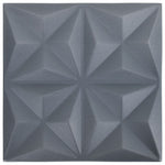Pannelli Murali 3D 12 pz 50x50 cm Grigi Origami 3 m