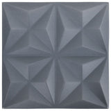 Pannelli Murali 3D 12 pz 50x50 cm Grigi Origami 3 m
