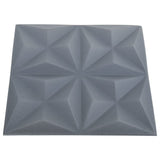 Pannelli Murali 3D 12 pz 50x50 cm Grigi Origami 3 m