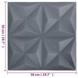 Pannelli Murali 3D 12 pz 50x50 cm Grigi Origami 3 m