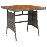 Tavolo Giardino Grigio 70x70x72 cm Polyrattan e Massello Acacia