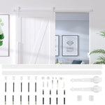Kit Accessori per Porta Scorrevole 200 cm in Acciaio Bianco