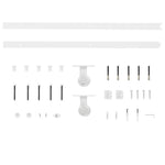 Kit Accessori per Porta Scorrevole 183 cm in Acciaio Bianco