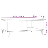 Tavolino da Salotto Rovere Fumo 90x60x35 cm in Truciolato