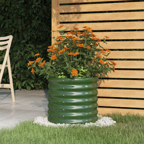 Vaso da Giardino Acciaio Zincato 40x40x36 cm Verde