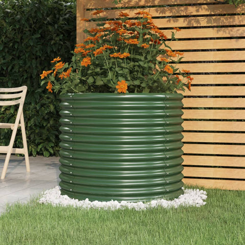 Vaso da Giardino Acciaio Zincato 80x80x68 cm Verde