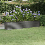 Letto Giardino Acciaio Verniciato a Polvere 224x40x36 cm Grigio