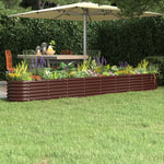 Letto Giardino Acciaio Zincato 332x40x36cm Marrone