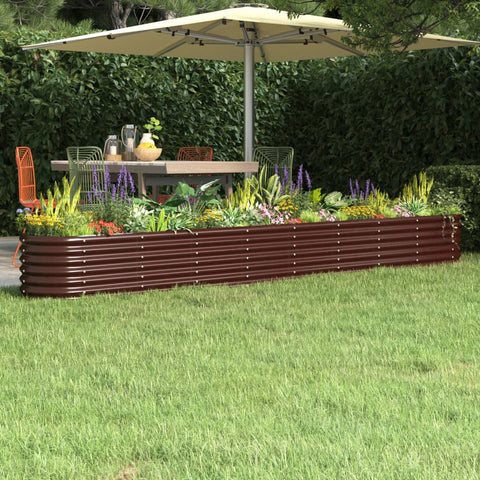 Letto Giardino Acciaio Zincato 332x40x36cm Marrone