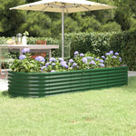 Letto Giardino Acciaio Verniciato a Polvere 224x80x36 cm Verde