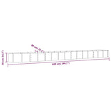 Letto Giardino Acciaio Zincato 620x80x36cm Argento