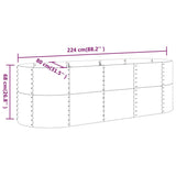 Letto Giardino Acciaio Zincato 224x80x68cm Argento