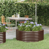 Letto Giardino Acciaio Zincato 100x100x36cm Marrone