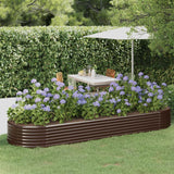 Letto Giardino Acciaio Zincato 322x100x36 cm Marrone
