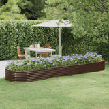 Letto Giardino Acciaio Zincato 396x100x36 cm Marrone
