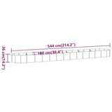 Letto Giardino Acciaio Zincato 544x100x36 cm Marrone