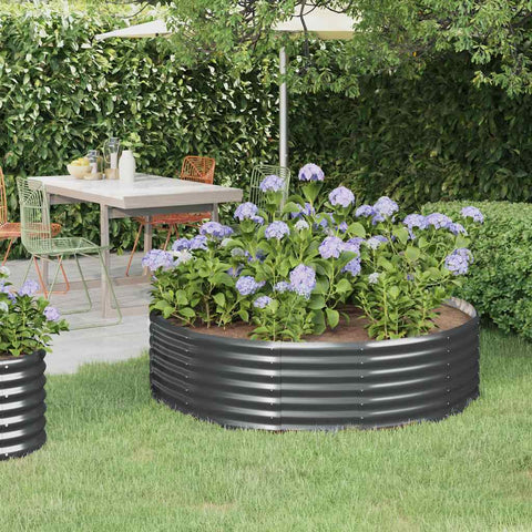 Letto da Giardino in Acciaio Zincato 140x140x36 cm Antracite