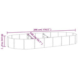 Letto Giardino Acciaio Zincato 296x140x36cm Grigio